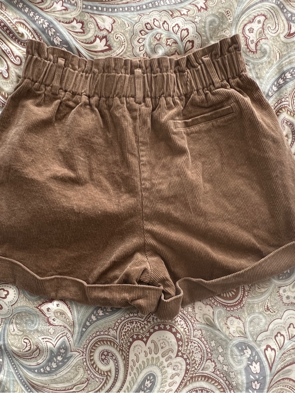 Paperbag Corduroy Neutral Cottagecore Casual Cider Shorts M - Picture 3 of 6